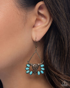 Western Whirlwind Brass Earring