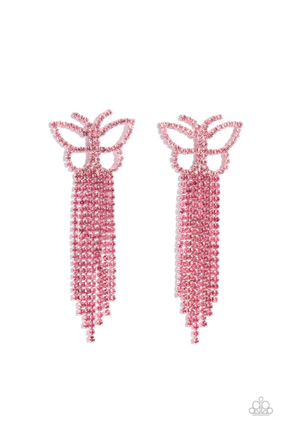 Billowing Butterflies - Pink Earrings