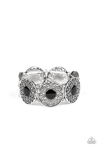 Painted Garden Black Bracelet