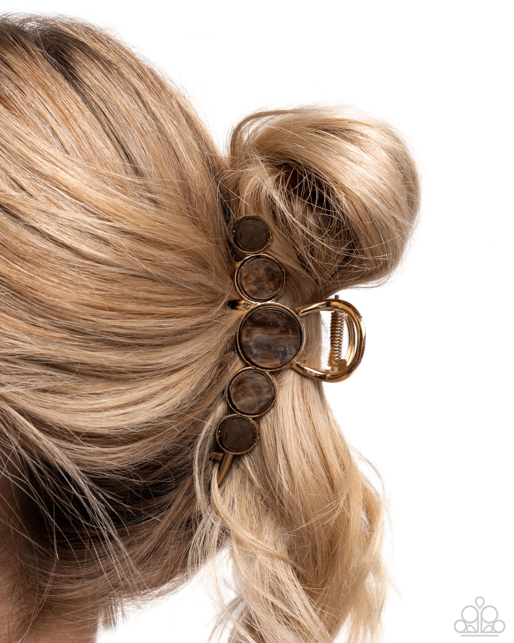 Delightful Discs Brown Hair Clip