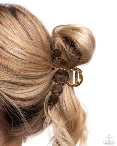 Delightful Discs Brown Hair Clip