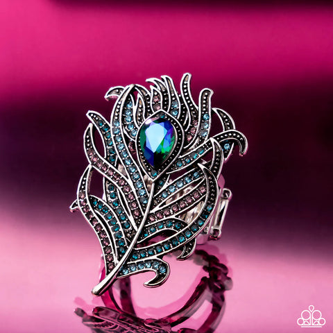 Polished Peacock Blue Ring