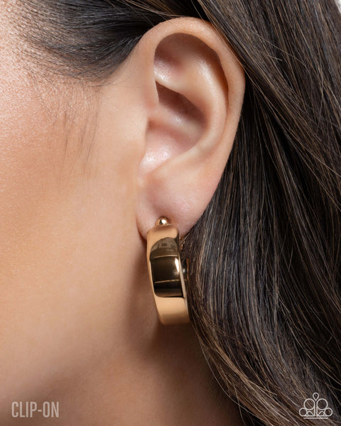 Sleek Spell Gold Clip On Earring