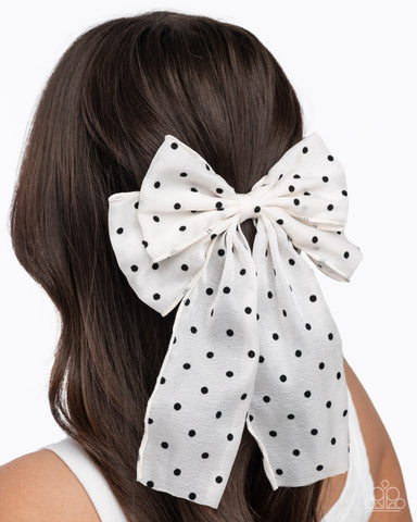 Here We BOW Again White Hair Bow