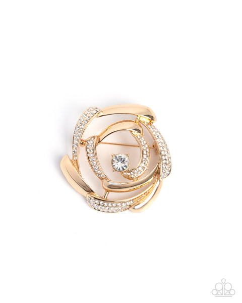 Singing Spirals Gold Brooch