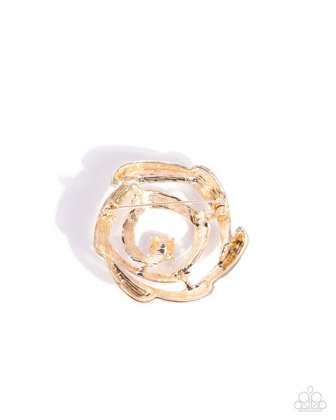 Singing Spirals Gold Brooch