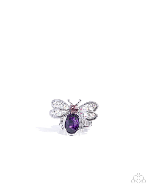 Bedazzled Bee Purple Ring