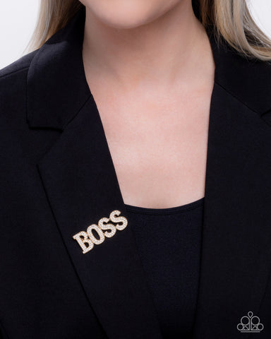 Blingy Boss Gold Brooch