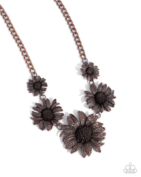 Sunflower Spring Copper Necklace
