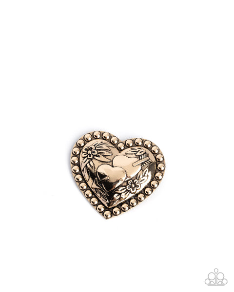 A Breath of Fresh Romance Gold Brooch