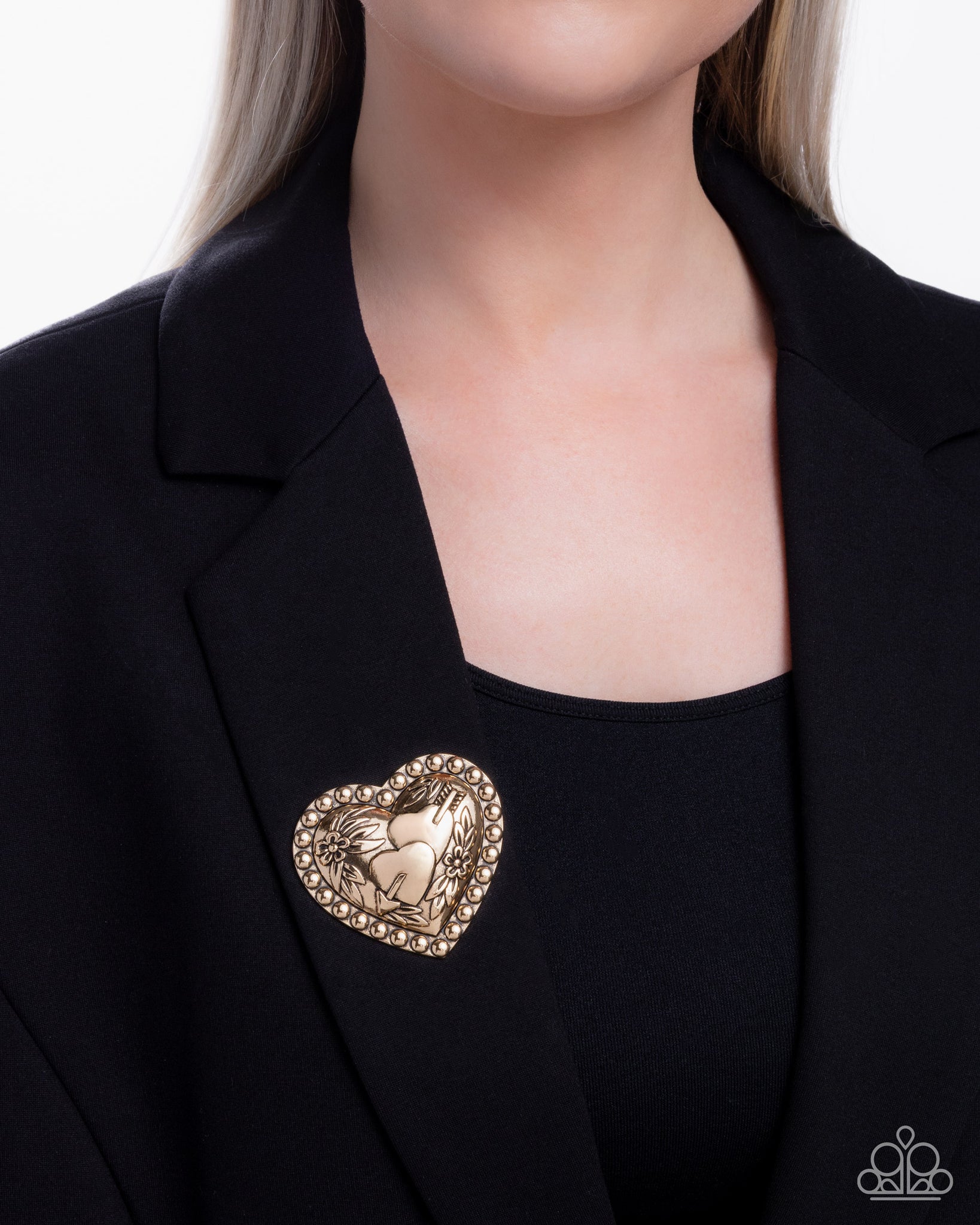 A Breath of Fresh Romance Gold Brooch