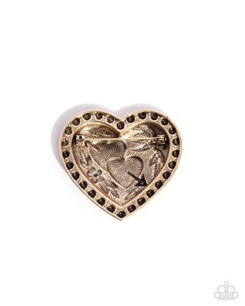 A Breath of Fresh Romance Gold Brooch