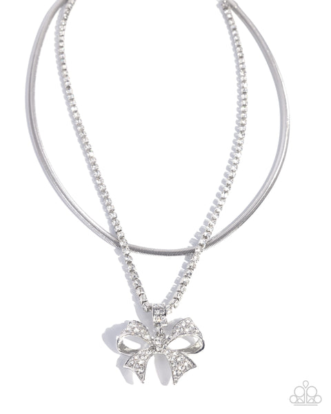 Cheerful Coquette White Necklace