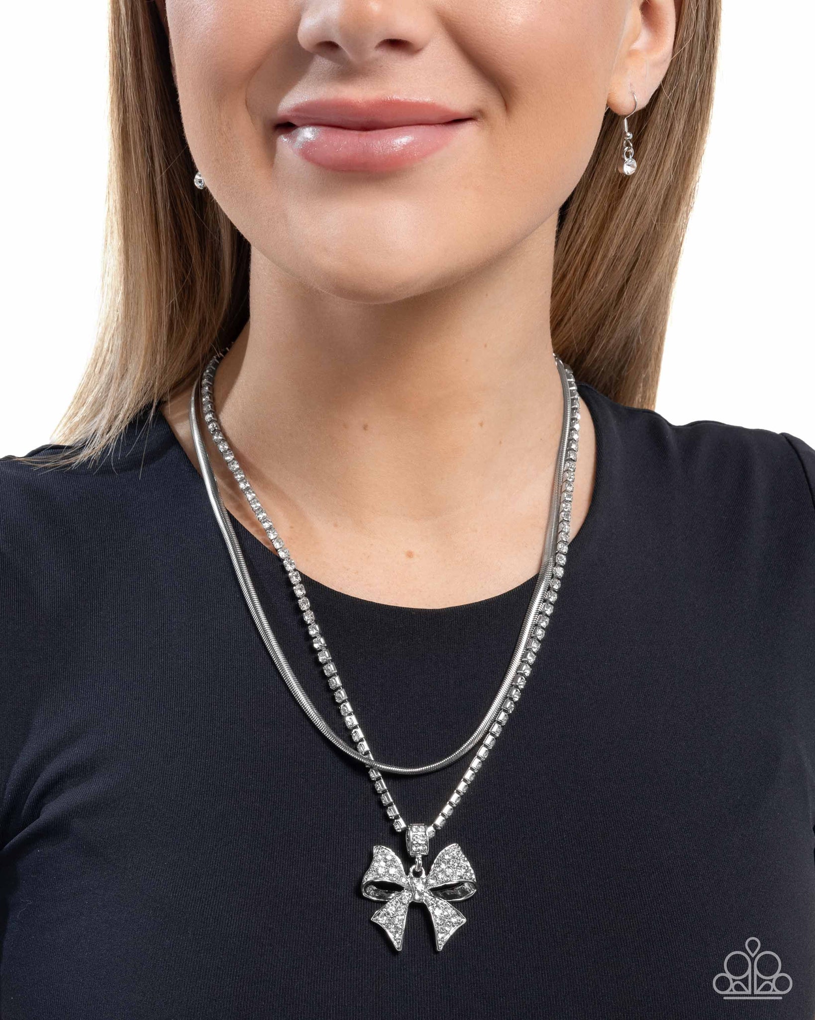 Cheerful Coquette White Necklace