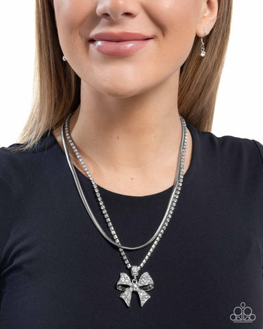 Cheerful Coquette White Necklace
