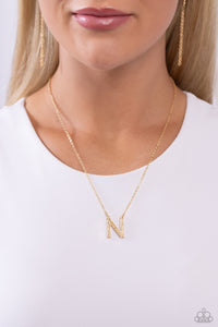 Leave Your Initials - Gold - N Necklace