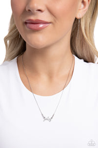 Birth Month Bling July Silver Necklace
