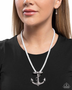 Anchored Allure White Necklace