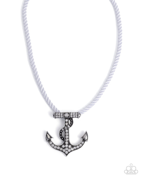Anchored Allure White Necklace