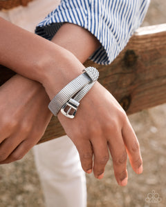 Belted Brilliance White Bracelet