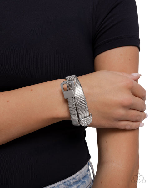 Belted Brilliance White Bracelet