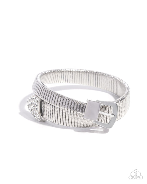 Belted Brilliance White Bracelet