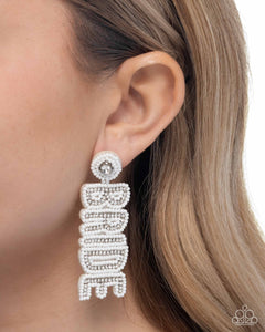 Bridal Beading White Earring