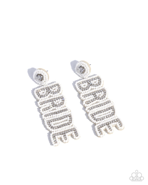 Bridal Beading White Earring