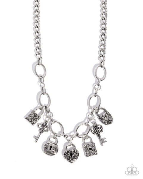 Padlock Pairing Silver Necklace