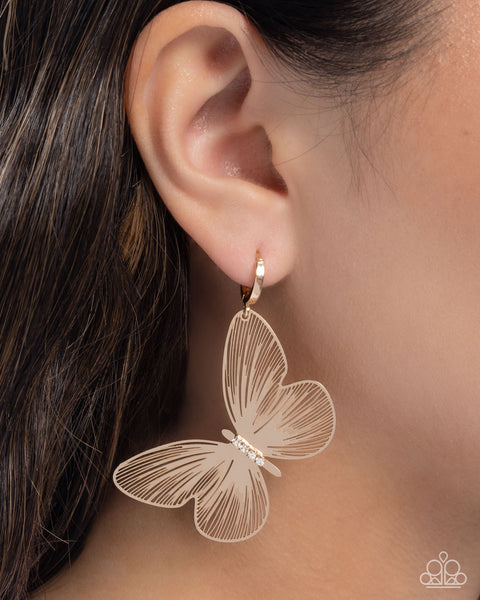 Fluttering Folk Gold Earring