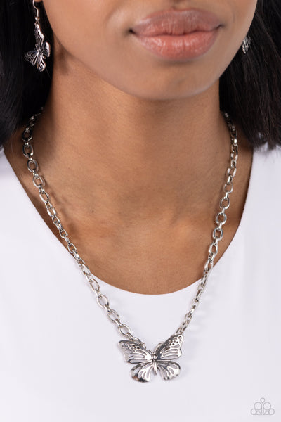 Midair Monochromatic - Silver Necklace