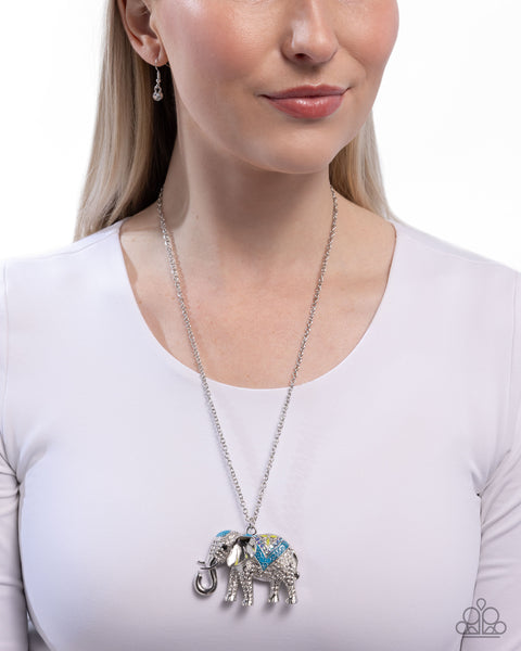 Educated Elephant Blue Necklace