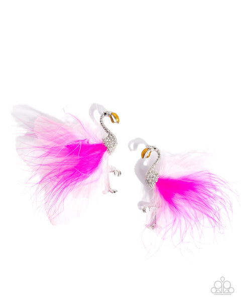 Feathered Flamingo Earrings