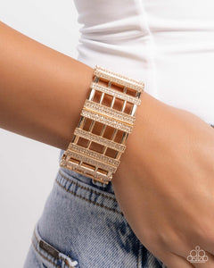 Vertical Vanity Gold Bracelet