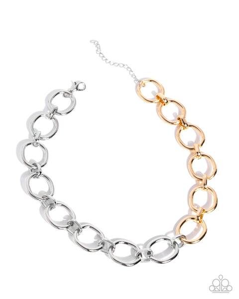 Mismatched Minuet Silver Necklace