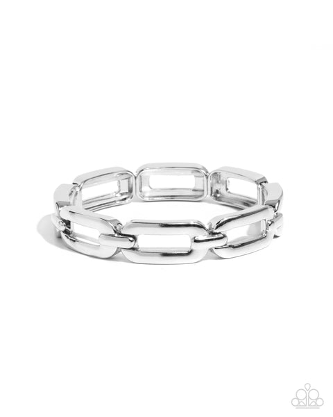 Symmetrical Sheen Silver Bracelet