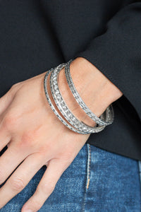 Glitzy Grunge - White Bracelets