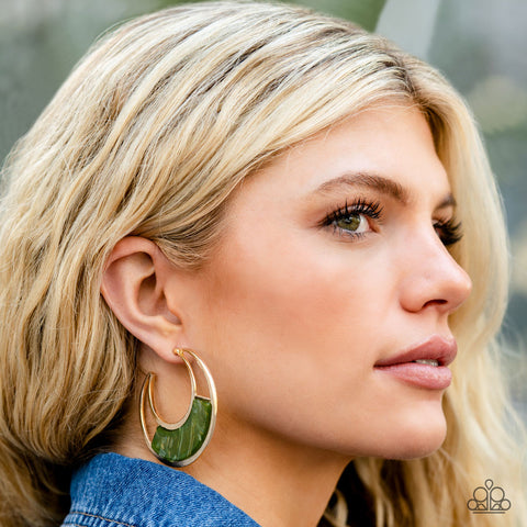 Contemporary Curves - Green - Earrings