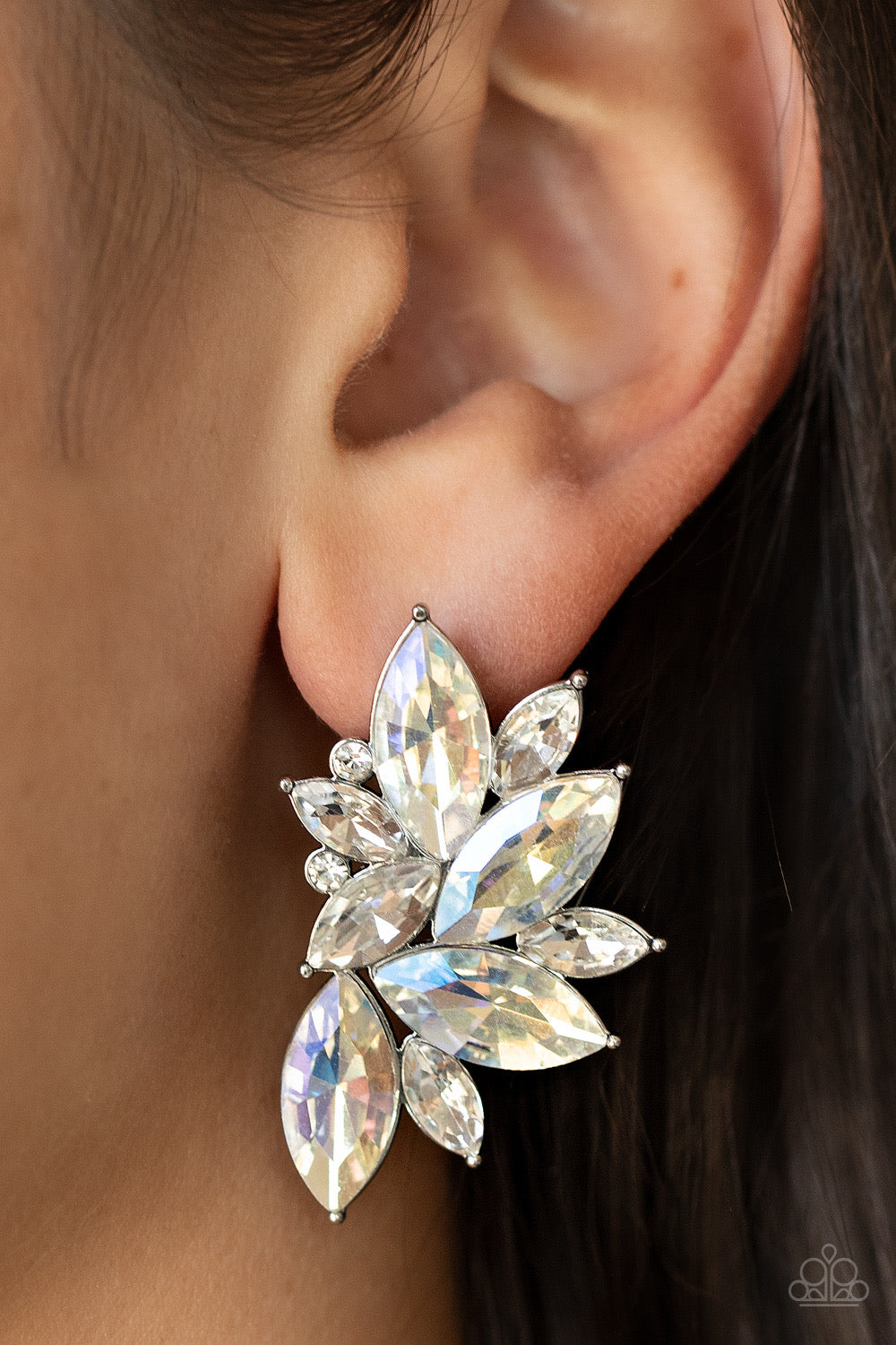 Instant Iridescence - White - Earrings