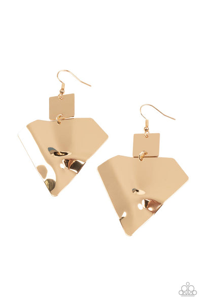 Deceivingly Deco - Gold - Earrings