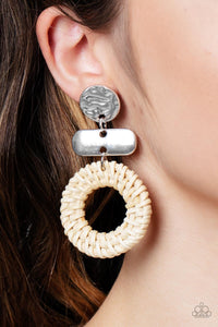 Woven Whimsicality - White Earring