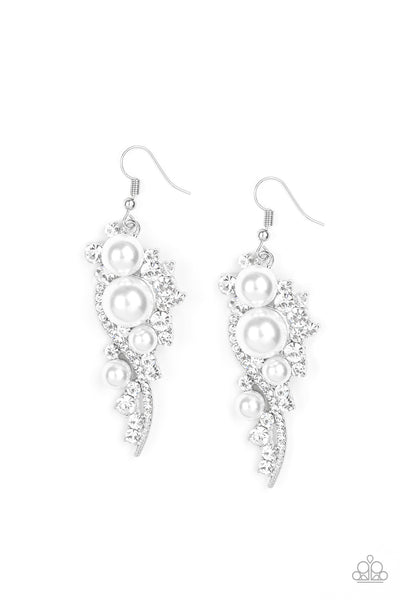 High-End Elegance - White Earrings