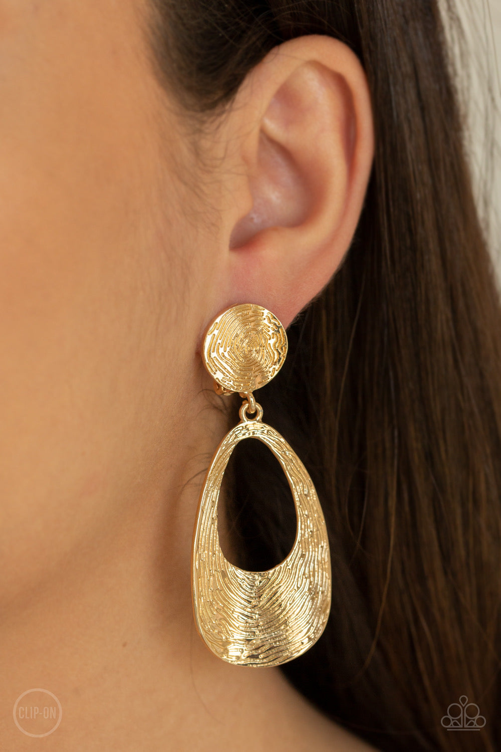 Printed Perfection - Gold Earrings