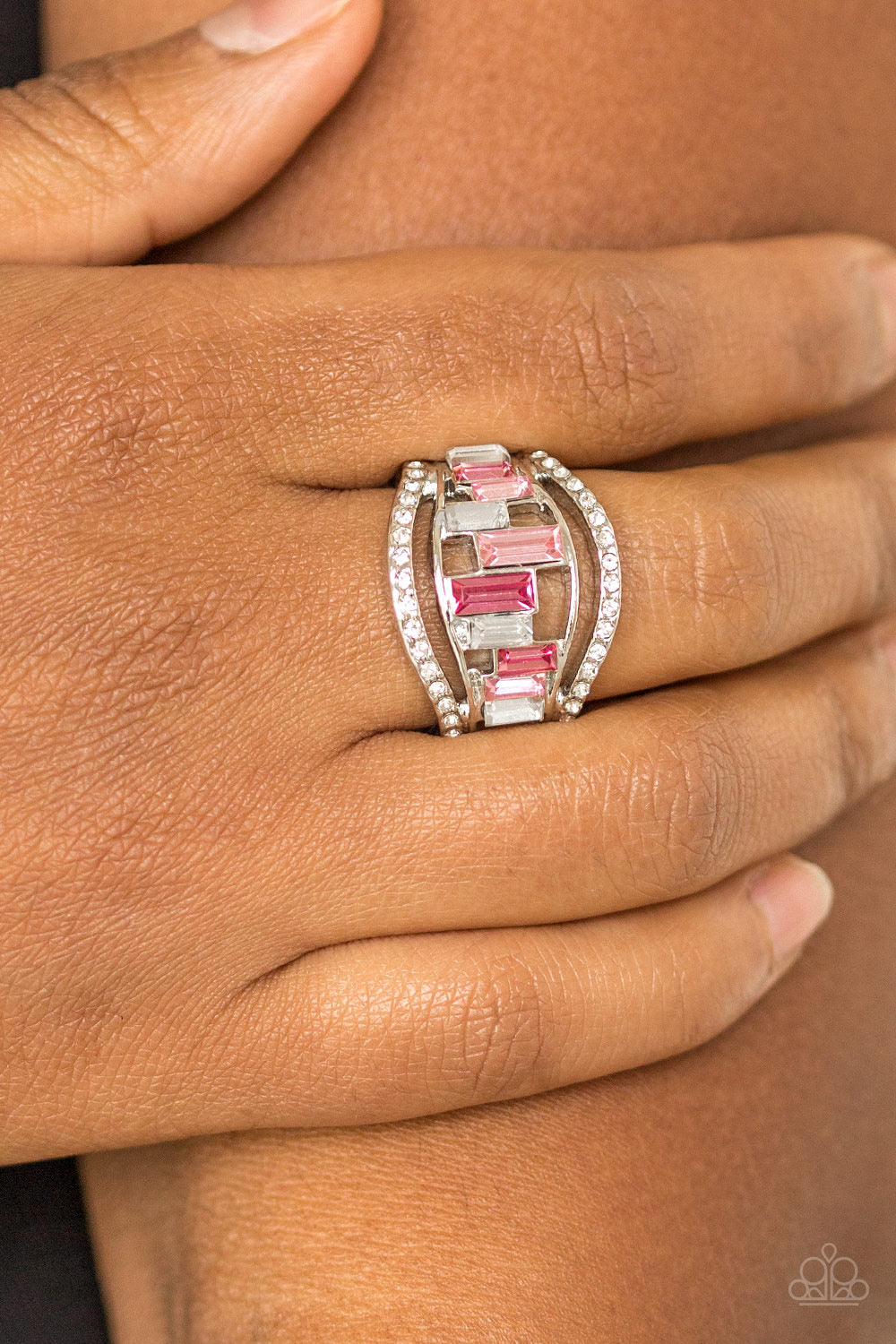 Treasure Chest Charm - Pink Ring