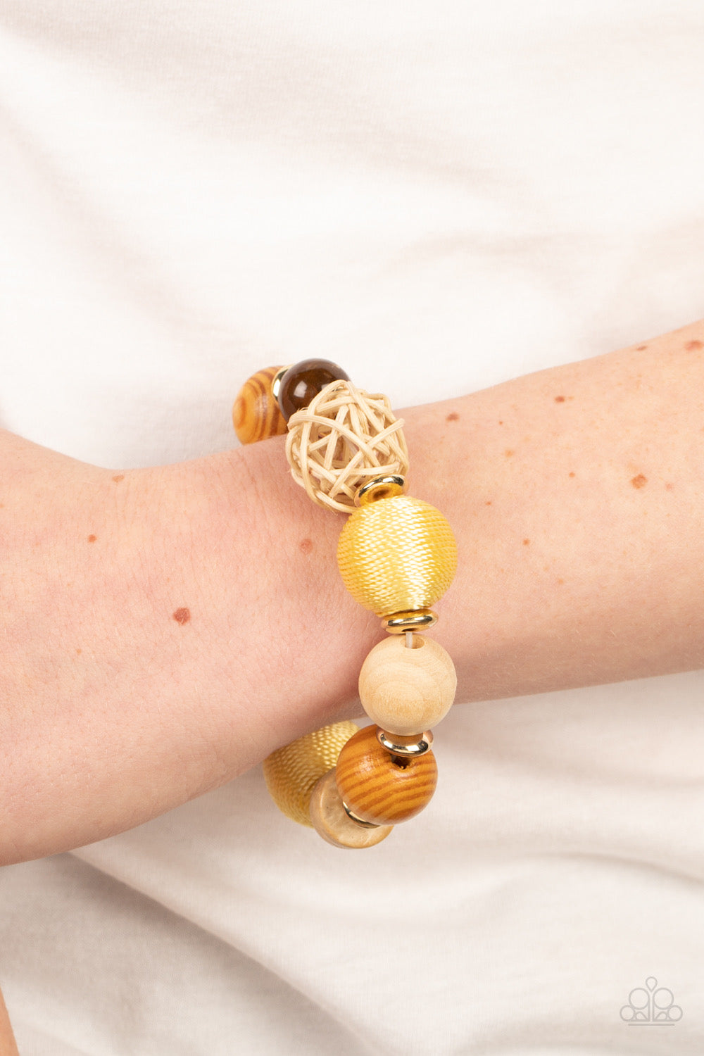 Happily Homespun - Yellow - Bracelet