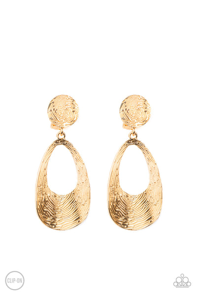 Printed Perfection - Gold Earrings