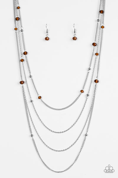 On The Front Shine - Brown  Necklace