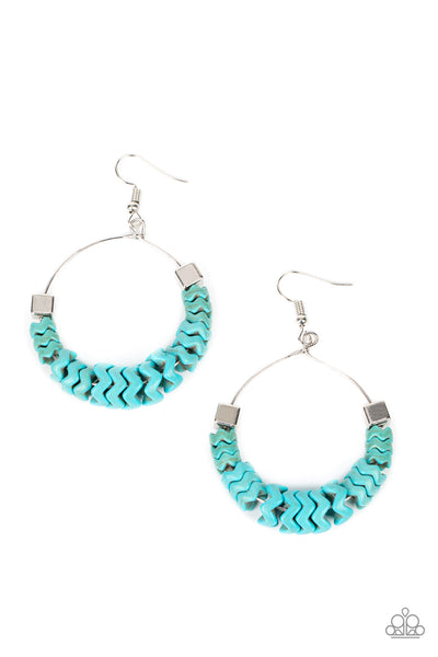 Capriciously Crimped - Blue - Earring