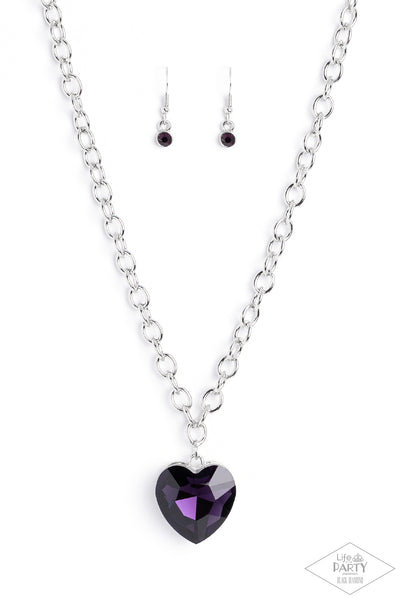 Flirtatiously Flashy - Purple Necklace