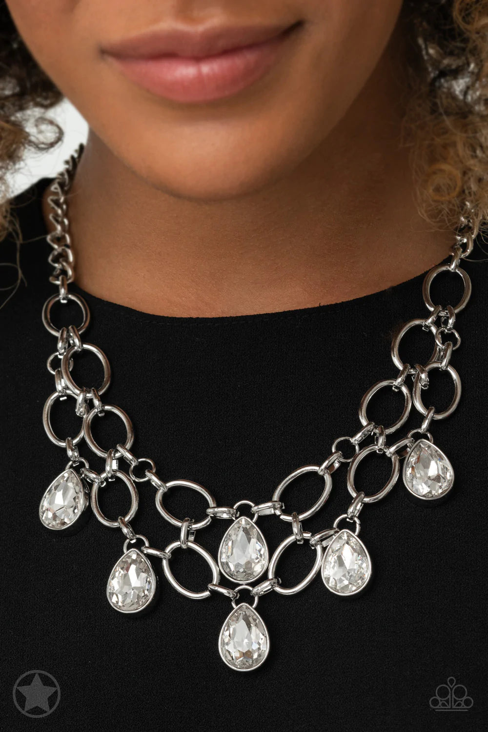 Show Stopping Shimmer White Necklace